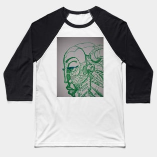 Robot Lady Sketch Baseball T-Shirt